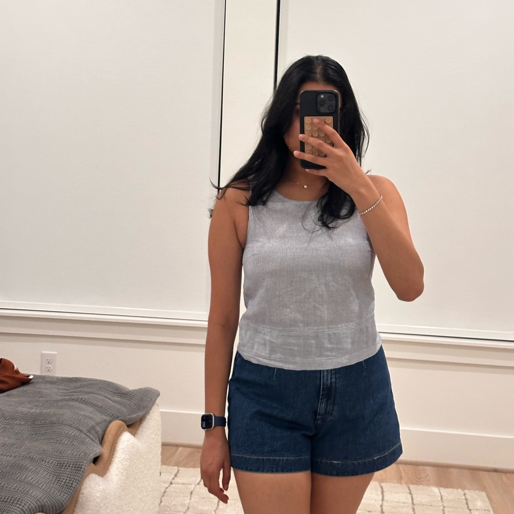 Banana Republic Blue and White Tank Top